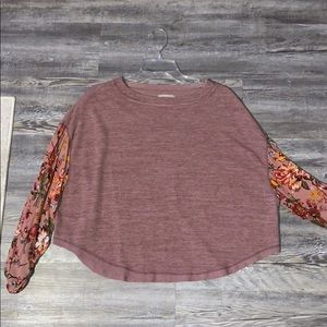 long sleeve pink blouse